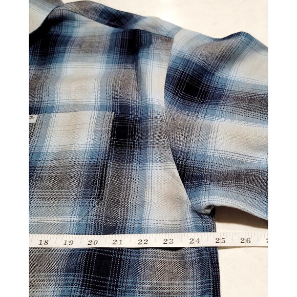 CAL TOP Royal Blue White Gray Shirt Plaid Old School Flannel Type NWOT - Picture 3 of 8